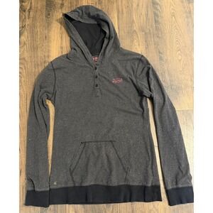 Triumph Motorcycles Hoodie Pullover Sweatshirt Kid's  XL Gray  1/4 Button Down